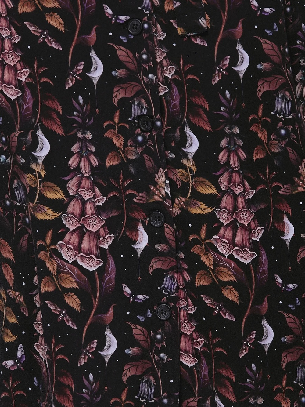NEW Disturbia Foxglove Midi Shirt Dress Pockets Dark Botanical Goth Grunge US12 - Picture 4 of 13